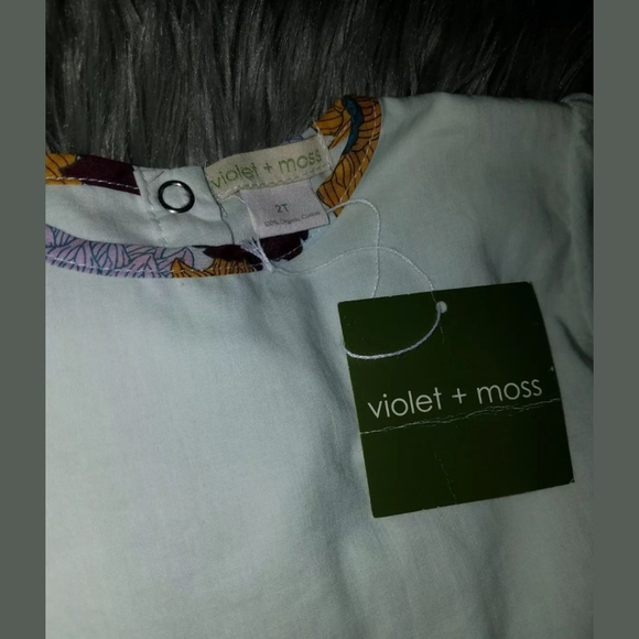 Girls Violet + Moss Floral Organic Cotton Dress 2T - Picture 3 of 5